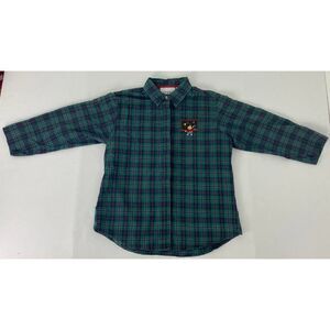 Vintage Casey & Max Plaid Shirt Teacher School Student Green Blue - Size Medium